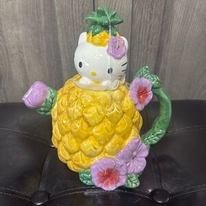 Blue Sky Clayworks Hello Kitty Hawaiian Pineapple Teapot By Heather Goldminc